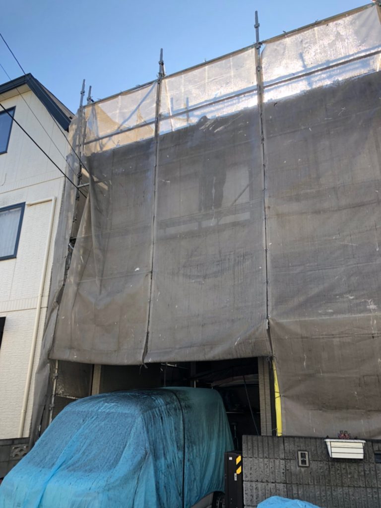 埼玉県　さいたま市　屋根塗装　外壁塗装　バイオ高圧洗浄　高圧洗浄　洗浄　養生シート
