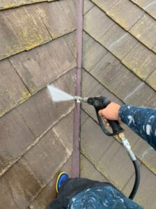 春日部市　屋根塗装　バイオ高圧洗浄
