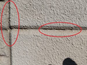 さいたま市浦和区　モルタル外壁　塗膜の褪色、目地部分剥がれ