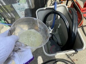 白岡市　バイオ洗浄剤の希釈攪拌