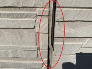 吉見町で現地調査　外壁目地のシーリング劣化