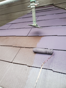 蓮田市にて屋根の上塗り塗装
