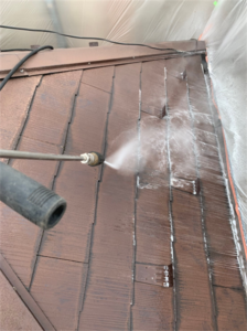 見沼区にて屋根のバイオ高圧洗浄