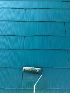 岩槻区にて屋根の上塗り塗装