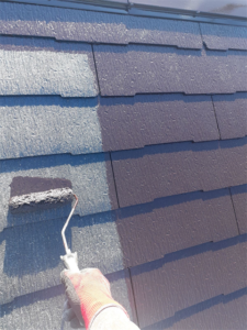 蓮田市にて屋根中塗り塗装