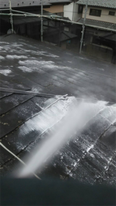 久喜市にてバイオ高圧洗浄、屋根