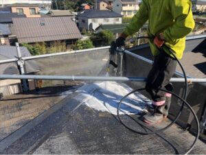 白岡市で屋根の高圧洗浄