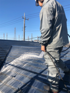 鴻巣市にて屋根のバイオ高圧洗浄
