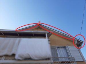 加須市にて破風板の劣化