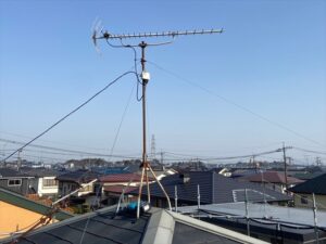 蓮田市にて屋根上アンテナの一部撤去後の写真