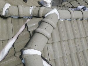 伊奈町にて瓦屋根の漆喰補修、棟取り直し後の写真