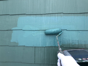 幸手市にて屋根の上塗り塗装