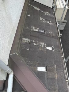蓮田市にて戸建て住宅の屋根診断、苔とカビの発生