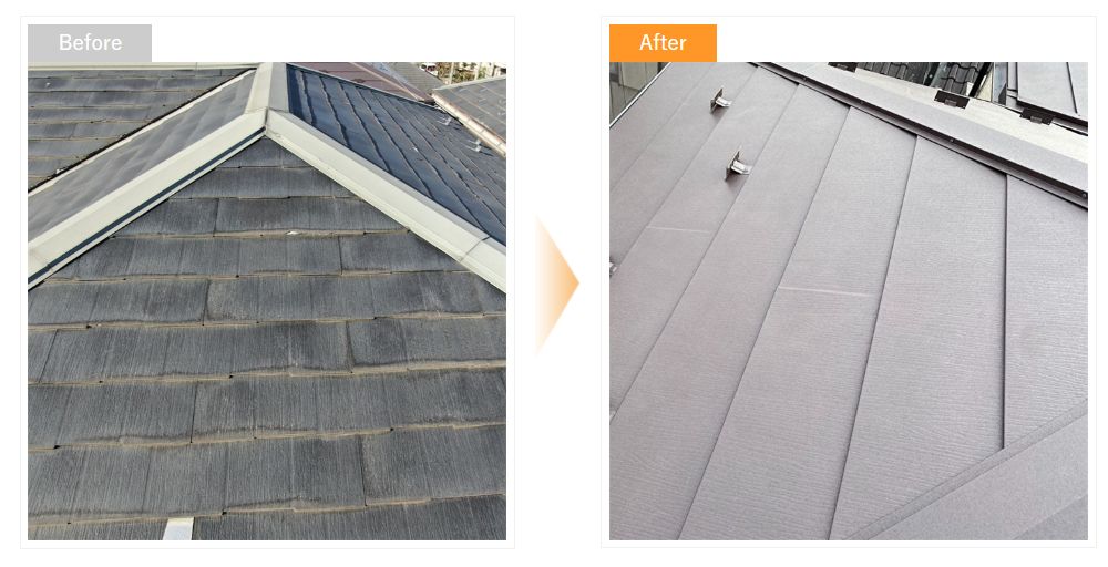 ケイナスホームの施工事例　シルキーG2による屋根カバー工法【さいたま市】 