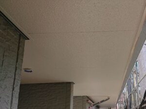 久喜市にて二世帯住宅の軒天部塗装