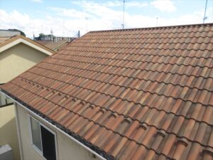 蓮田市にて屋根外壁診断の様子、屋根全体
