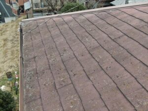 白岡市にて屋根診断、屋根の塗膜退色とカビ苔の発生