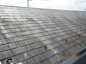 蓮田市にて屋根診断、屋根塗膜の退色