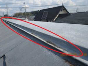 蓮田市にて屋根診断、棟板金の浮き