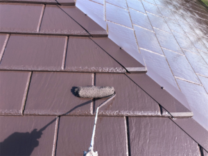 さいたま市岩槻区にて屋根の上塗り塗装