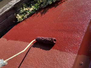 蓮田市にて付帯塗装小屋屋根