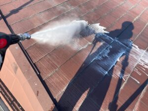 宮代町にて屋根のバイオ高圧洗浄
