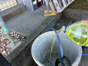 加須市にてバイオ高圧洗浄希釈撹拌