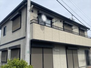 宮代町にて行なった外壁診断、外壁の色褪せ